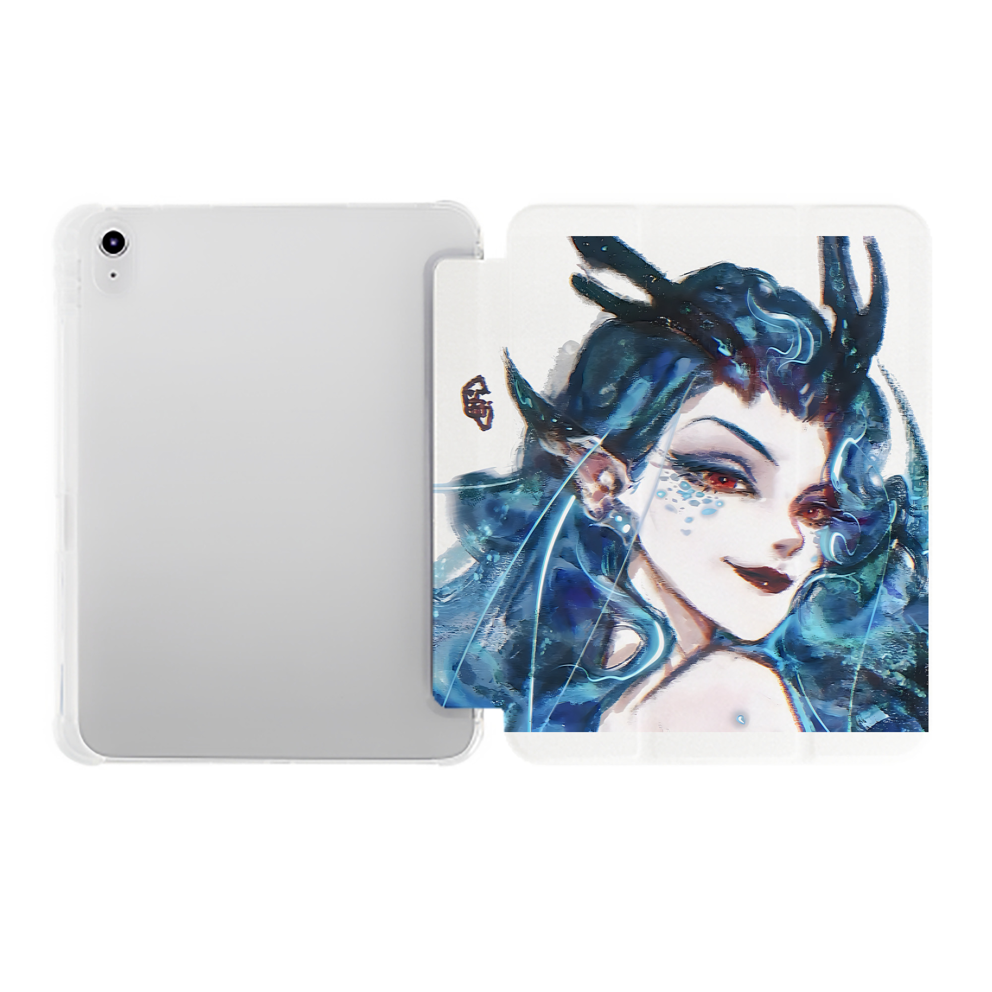 （画像用） Ne Zha 2 ナタ 魔童の大暴れ IPad ケース ペン収納付き 三つ折りスタンド PUレザー×シリコン 対応機種9.5/10.5/10.9インチ